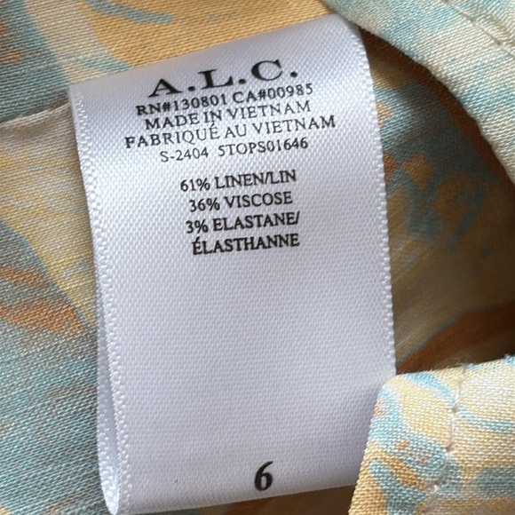 A.L.C. Isabel Sea Glass Crop Top Corset Linen Blend Sleeveless Side Zipper Sz 6 - Picture 11 of 15